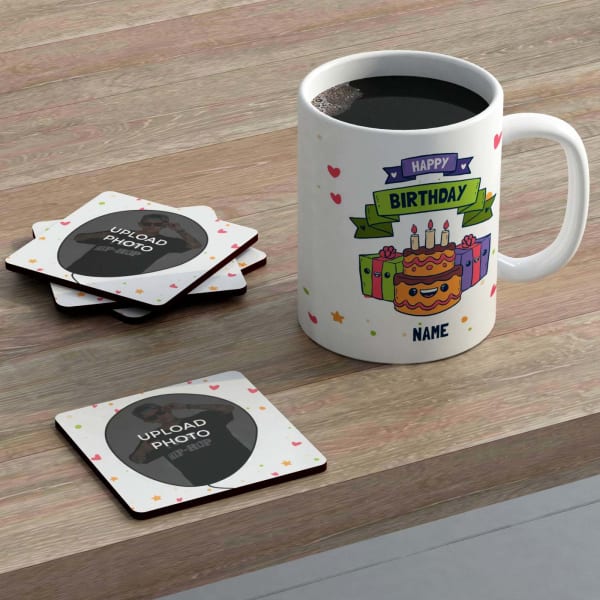 Personalized Birthday Mug Coasters combo for Teens