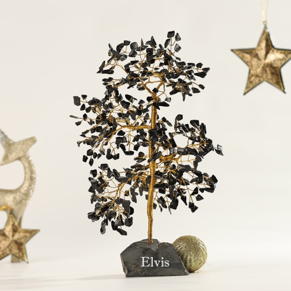 Personalized Black Agate Stone Tree