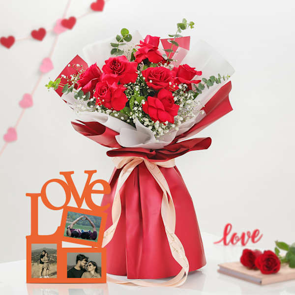 Personalized Blooms Of Love Valentine's Day Combo