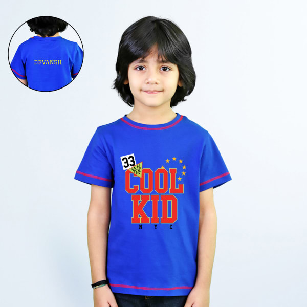 Personalized Blue Cotton Kids Tee