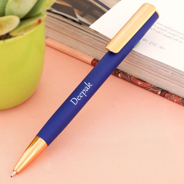 Personalized Blue Matte Finish Ball Pen