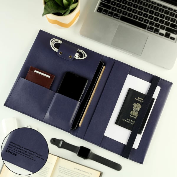 Personalized Blue Tablet Sleeve Organizer