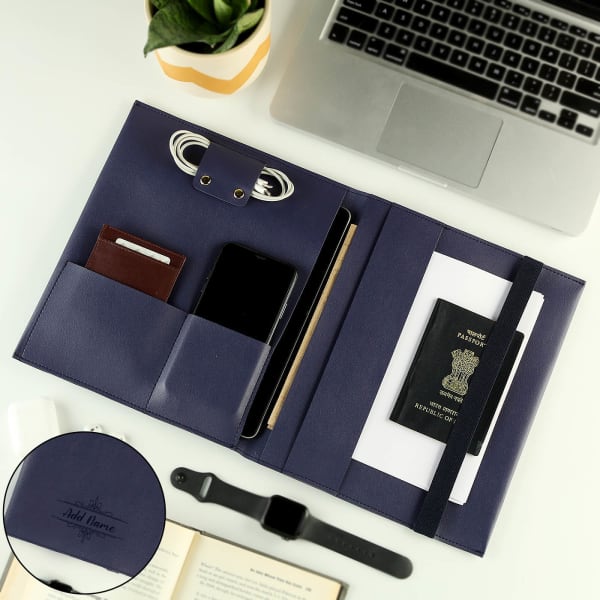 Personalized Blue Tablet Sleeve Organizer