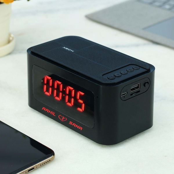 Personalized Bluetooth Speaker with Multi function Clock Gift/Send