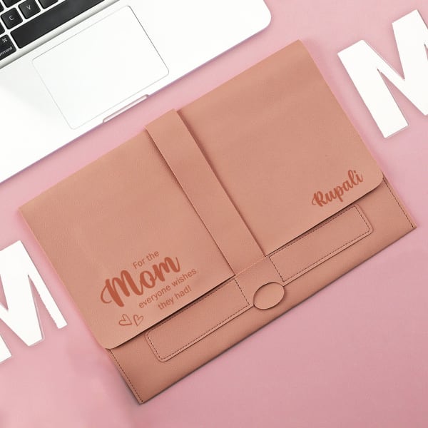 Personalized Blush Pink Laptop Sleeve Organizer