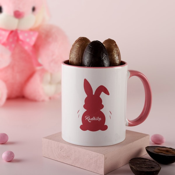 Personalized Bunny Mug with Delicious Easter Chocolates