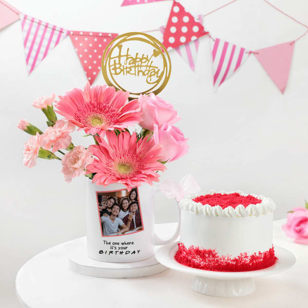 Personalized Burst Of Pink Birthday Combo