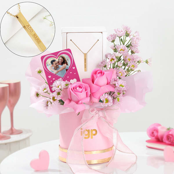 Personalized Burst Of Pink Hamper