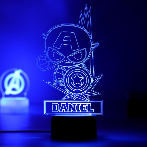Personalized Captain America LED Lamp