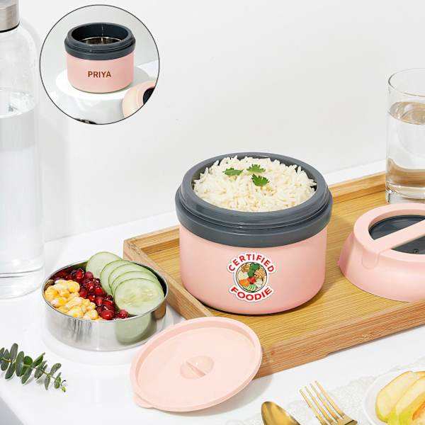 Personalized Certified Foodie Lunch Box - Pink