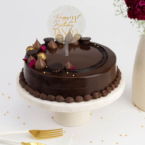 Personalized Chocolate Bliss Birthday Cake