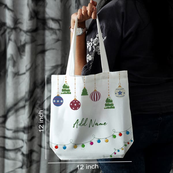 Personalized Christmas Ornament Design Canvas Shopping Bag Gift/Send