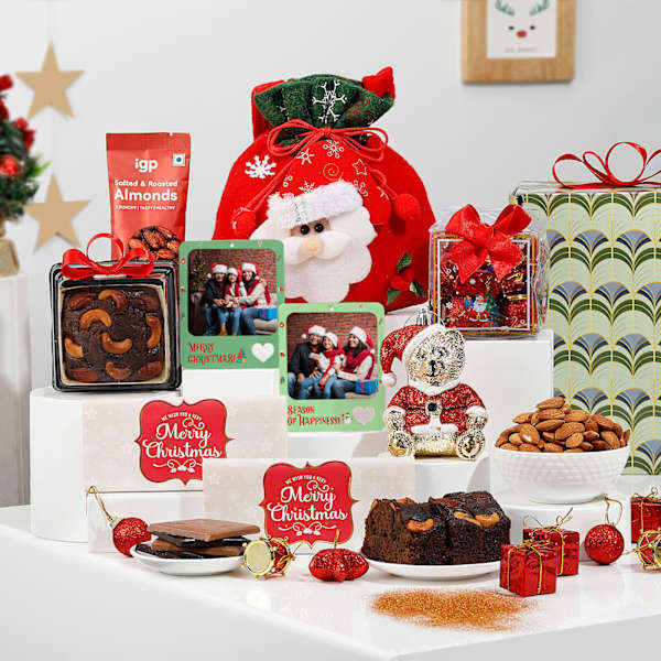 Personalized Christmas Ornaments And Treats Hamper