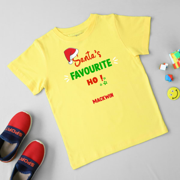 Personalized Christmas T-shirt for Kids- Yellow