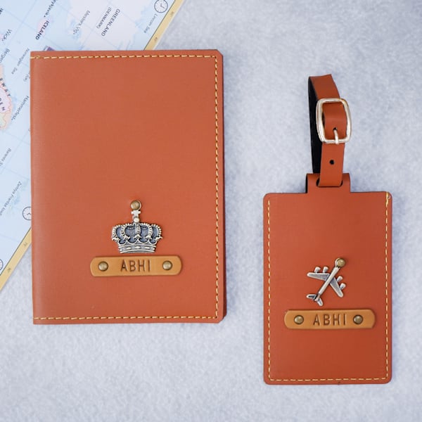 Personalized Classic Passport Cover And Luggage Tag Combo