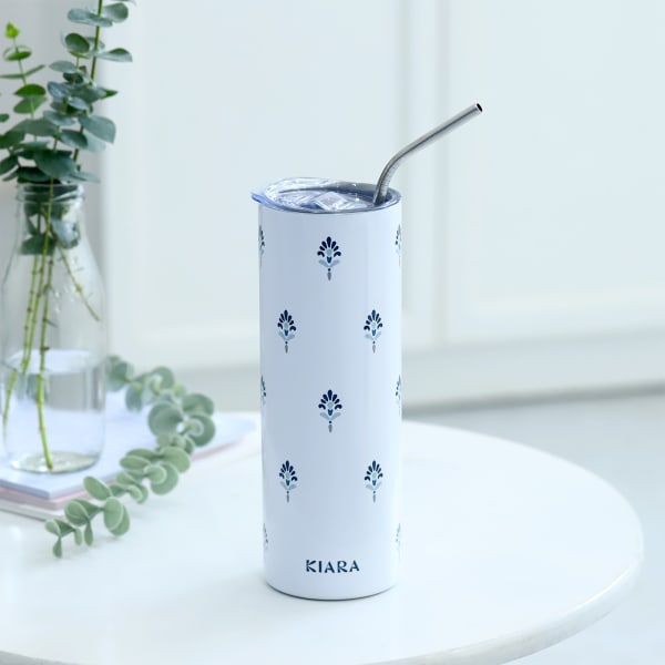 Personalized Classic Stainless Steel Tumbler With Straw