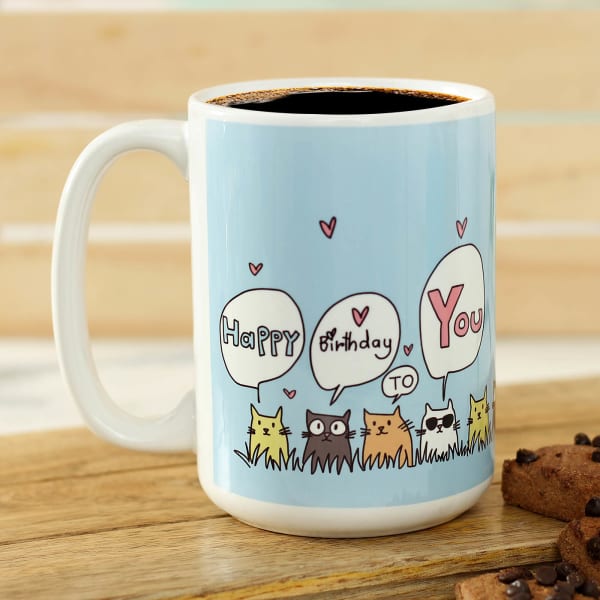 Personalized Coffee Mug With Cats Print Gift Send Home And Living Personalized Coffee Mug With Cats Print