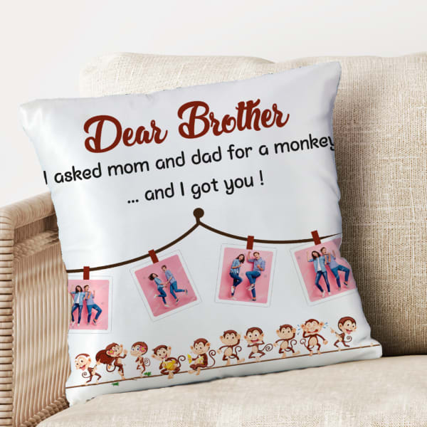 Personalized Collage Photo Cushion for Brother