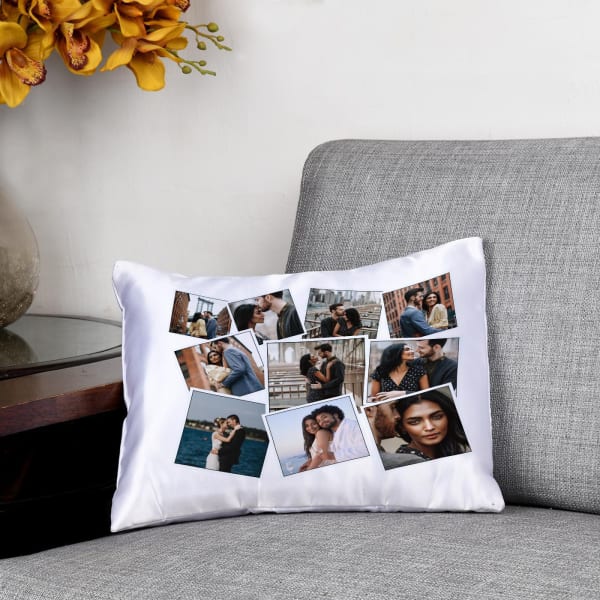 Personalized collage Satin Cushion