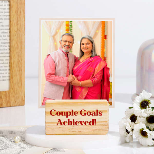 Personalized Couple Goals Achieved Photo Stand