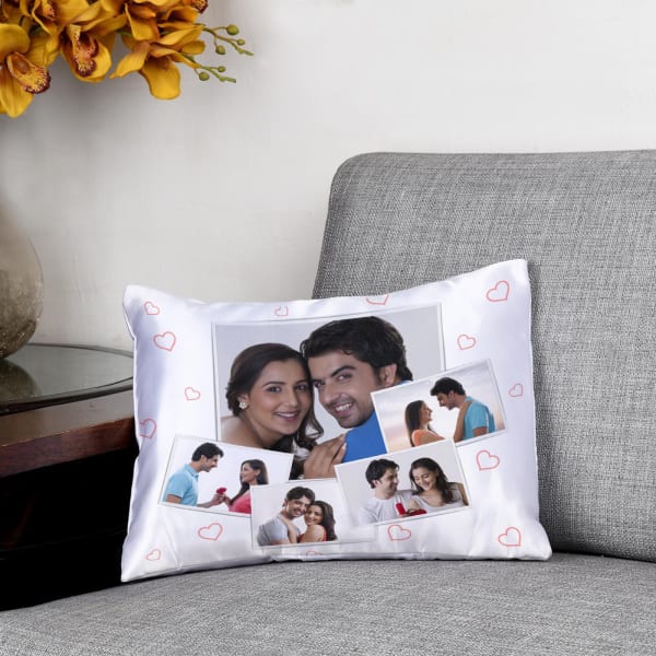 Personalized Couple Photo Collage Cushion