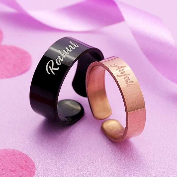 Personalized Couple Rings with Engraving – Jeluxa