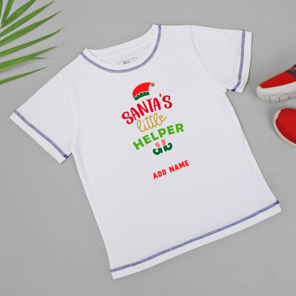 Personalized Cute Xmas Tee for Kids - White