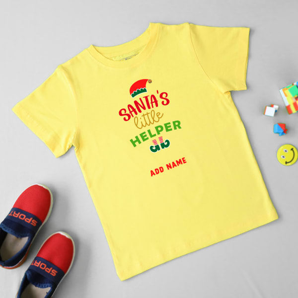 Personalized Cute Xmas Tee for Kids - Yellow