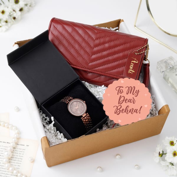 Personalized Dear Behna Wallet And Watch Combo