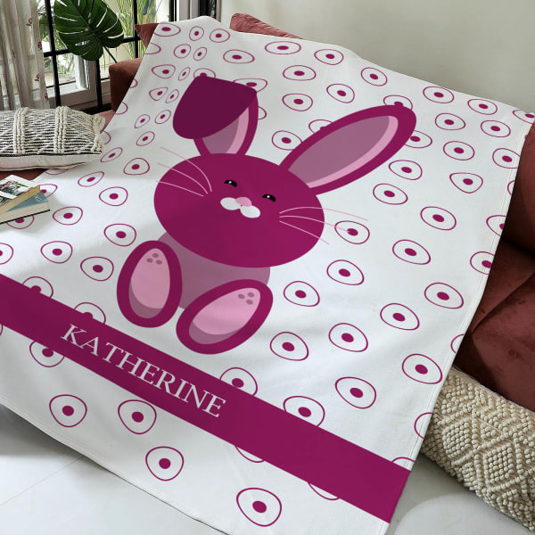 Personalized Easter Bunny Blanket