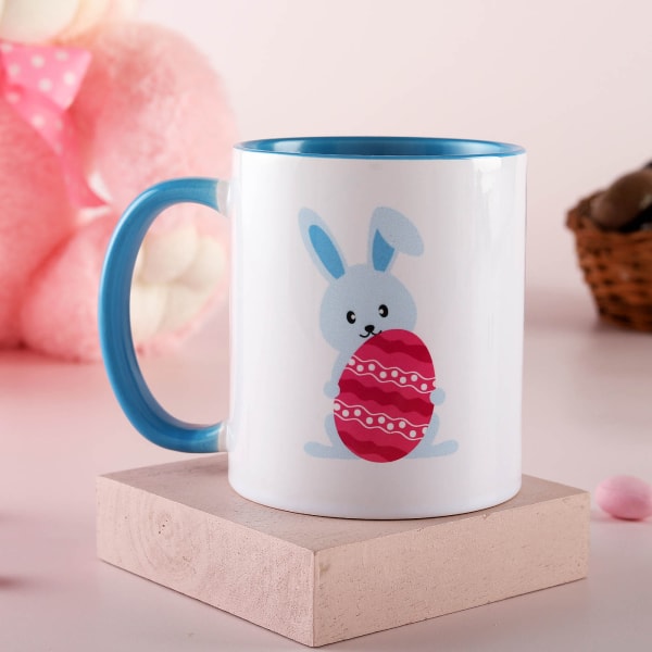 Personalized Easter Bunny Blue Coffee Mug