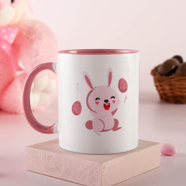 Personalized Easter Bunny Coffee Mug - Pink