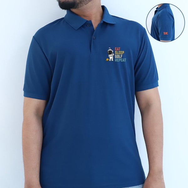 Personalized Eat Sleep Golf Repeat Polo T-shirt