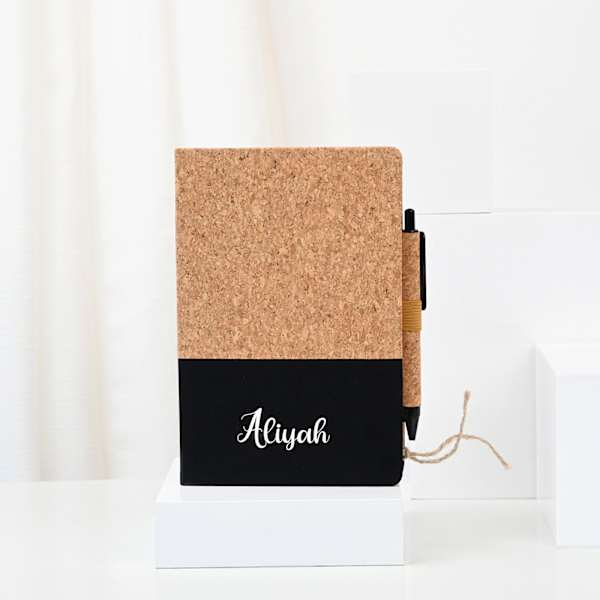 Personalized Eco-Cork Notebook And Pen Combo
