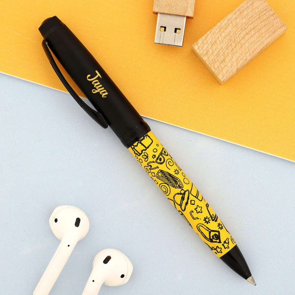 Personalized Engraved Yellow Ball Pen