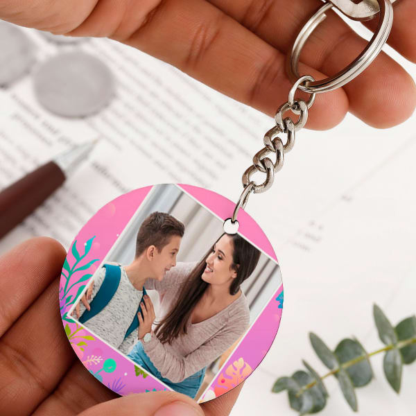 Personalized Floral Keychain for Mom