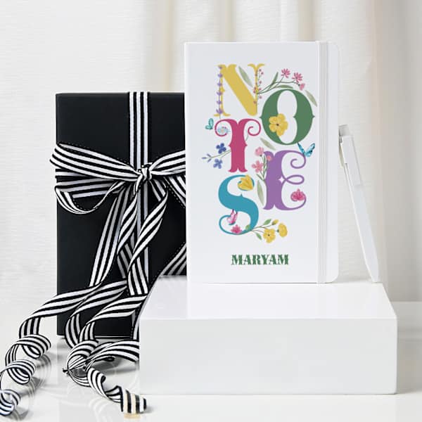 Personalized Floral Notebook And Pen Combo