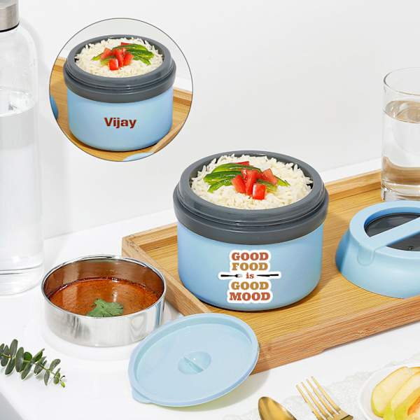 Personalized Food And Mood Lunch Box - Blue