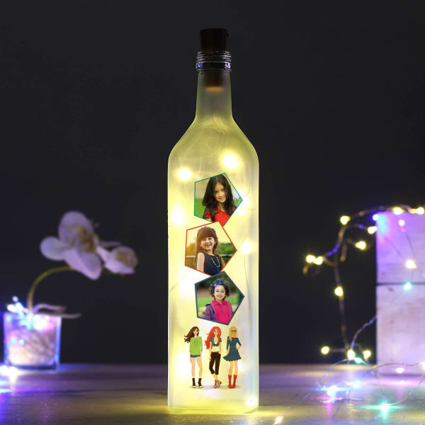 Personalized Frosted LED Bottle Lamp for Girls