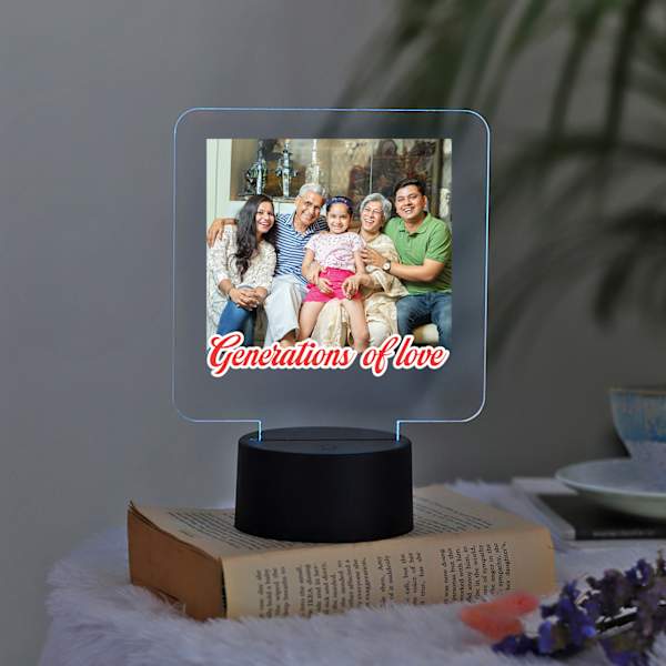 Personalized Generations Of Love Grandparent's Day LED Lamp