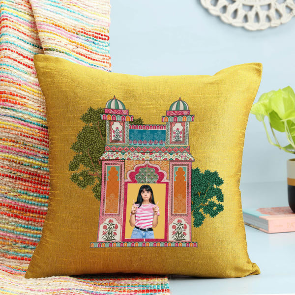 Personalized Golden Cushion Cover