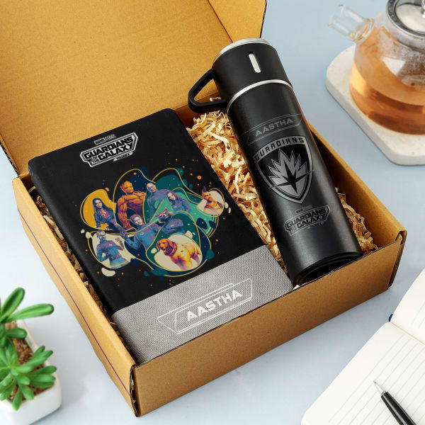 Personalized Guardians of the Galaxy Bottle and Diary Hamper