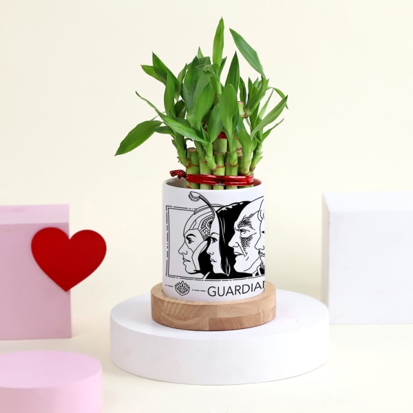 Personalized Guardians of the Galaxy Planter With Bamboo Plant