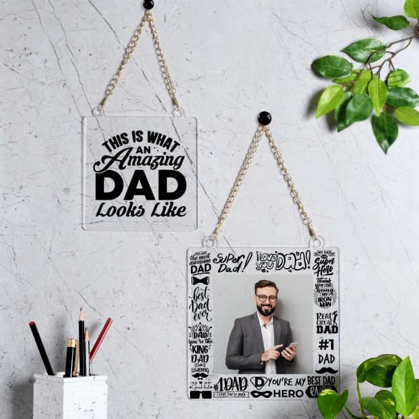 Personalized Hanging Picture Frame Set for Dad