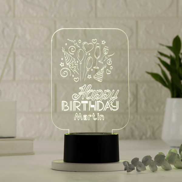 Personalized Happy Birthday LED Lamp