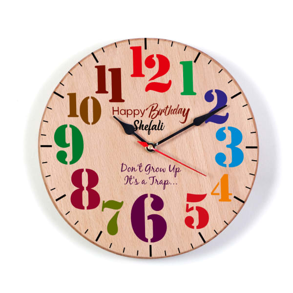 Personalized Happy Birthday Wooden Wall Clock