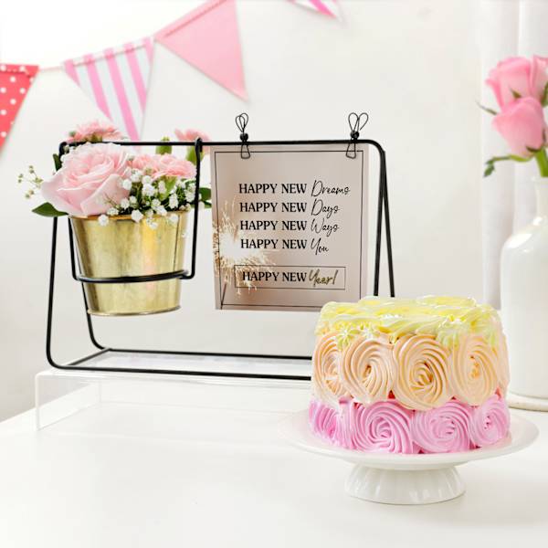 Personalized Happy New Year Swing Planter Combo