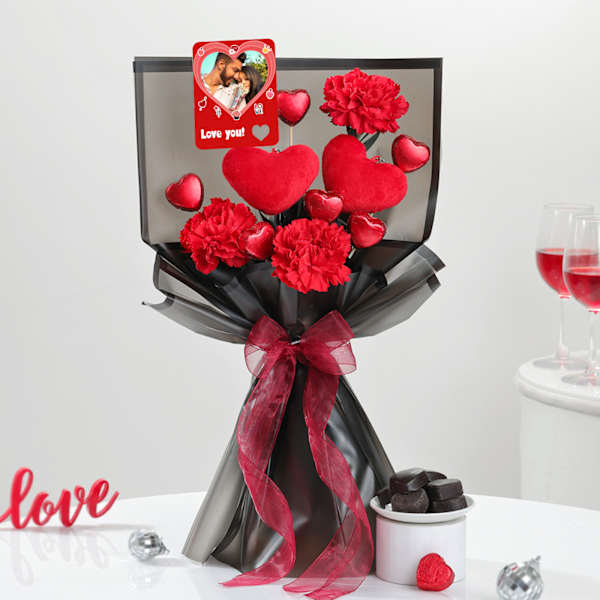 Personalized Happy Valentine's Day Fridge Magnet Bouquet