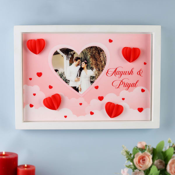 Personalized Heart Acrylic Wooden Photo Frame