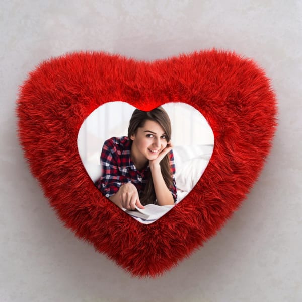 heart shaped cushion with photo